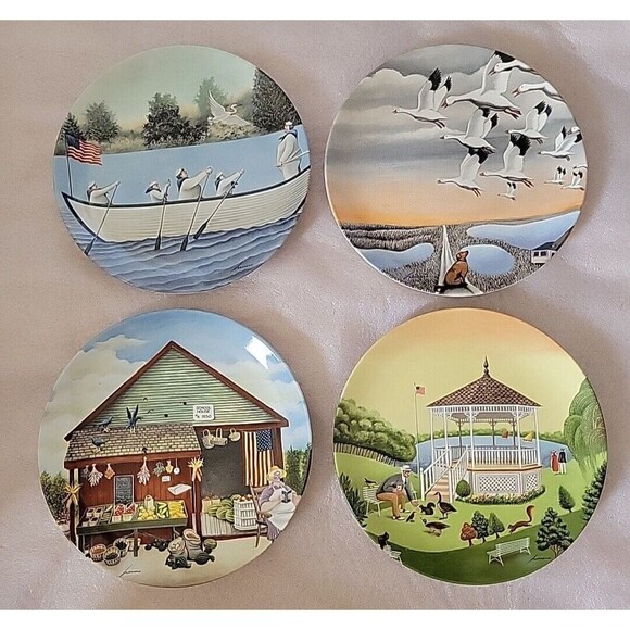 Vintage Rare 1986 Lowell Herrero 8" Plates (4) Vandor Made in Japan - Decorative - Picture 1 of 6